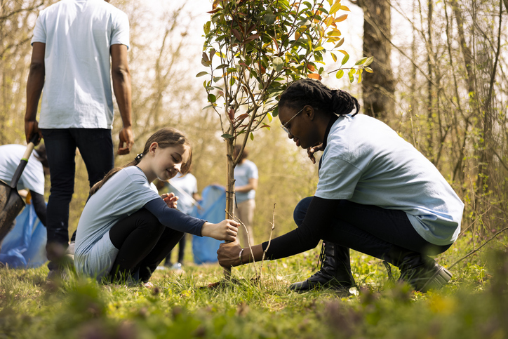 Volunteers who make a difference by planting trees during a community conservation event