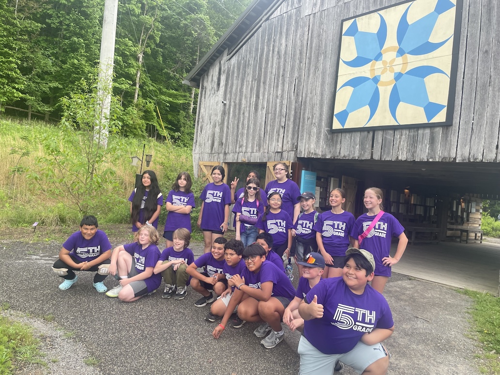 Group of students learn at state park.